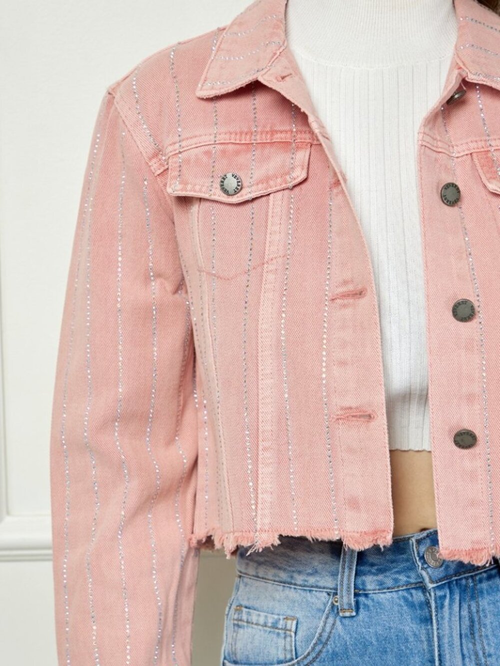 Pink Rhinestone Strip Jacket - Picture 3 of 4